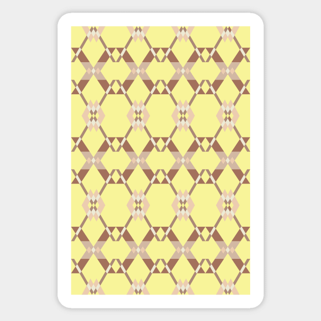 Diamond pattern on the yellow background Sticker by Evgeniya